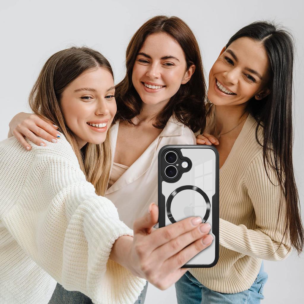 Подходит для iPhone 17 Pro Max 17Air Прозрачный Полноразмерный Противоударный Магнитный Чехол для Беспроводной Зарядки Тройной Защиты Для iPhone 16 15 14 13