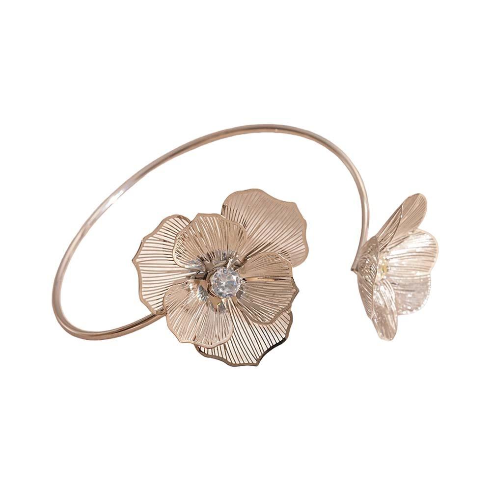 Geometry Wave Line Metal Arm Cuff Zinc Zinc Alloy Wide Open Arm Cuff Simple Bohemian Bracelet Jewelry Gift