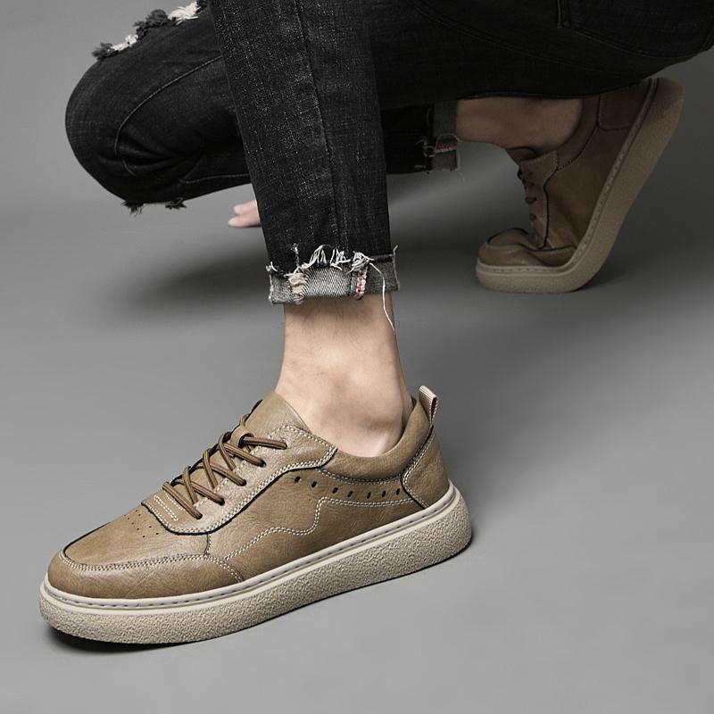 Vintage Men's Genuine Leather Casual Shoes High Quality Thick Sole Shoes Fashion Versatile Office Outdoor Men's Oxford Shoes