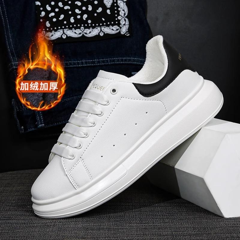 McQueen белые туфли мужские и женские парные 2025 осень новый толстая подошва увеличивающие рост повседневные туфли интернет-знаменитость супер горячие кроссовки папы тренд