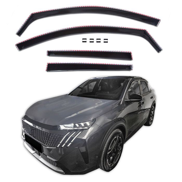 Дефлекторы на окна - Peugeot 3008 / E-3008 (с 2023 года) - 4 шт. - Аэродинамика - Простая установка