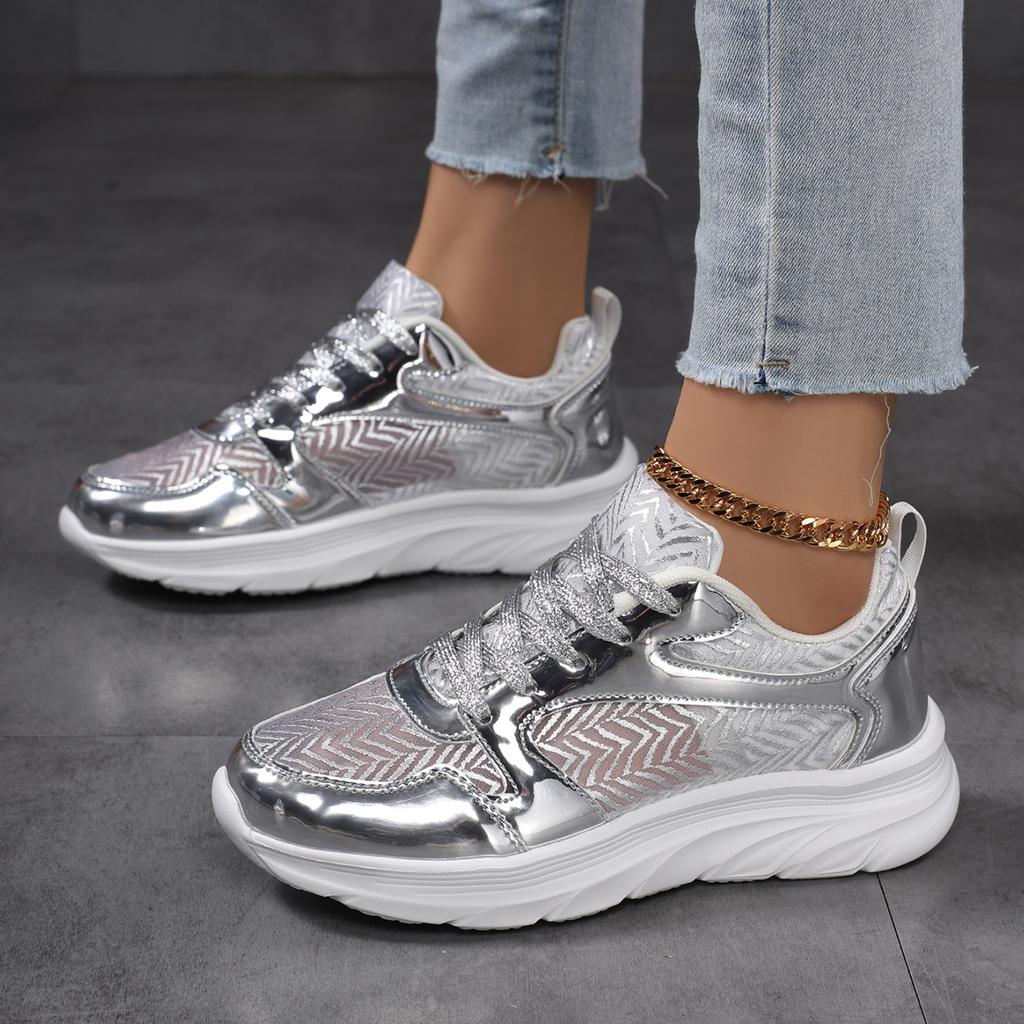 TUINANLE Женские блестящие кроссовки с пайетками, дышащая сетчатая обувь, удобная обувь