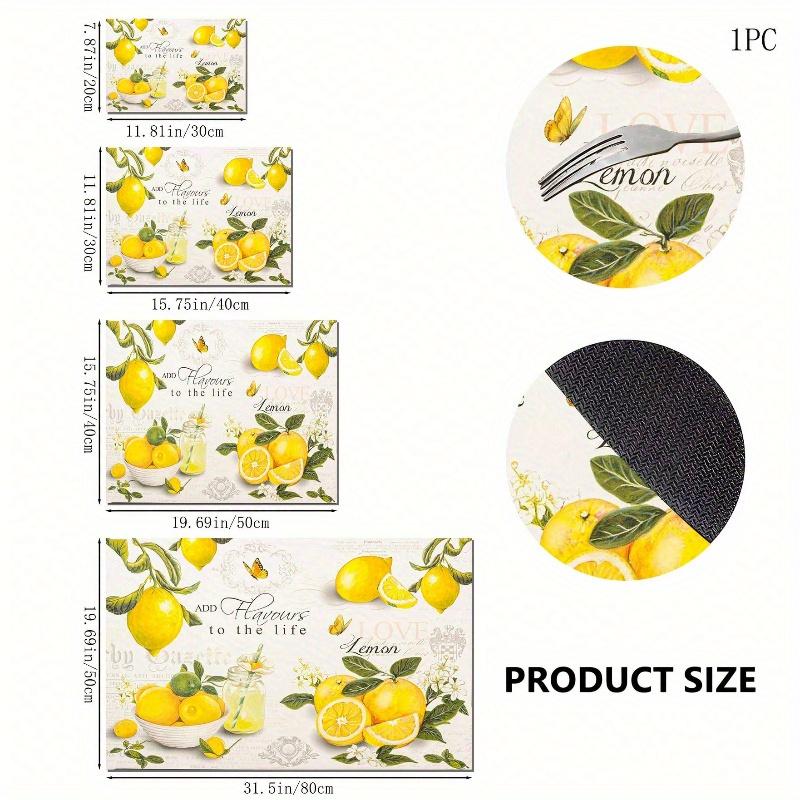 1pc Lemon Print Dish Drying Mat, Super Absorbent, Table Decoration for Spring/Summer Floral and Lemon Patterns