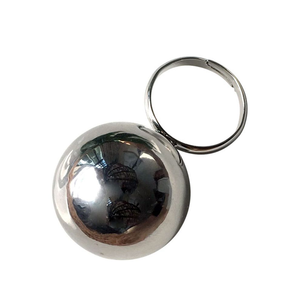 Lovely Silver Jewelry Personality Adjustable Female Women Rings Big Metal Balls Fashion