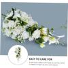 Artificial Flower Holding Flower Wedding Bouquet for Bride Waterfall Design White Simulation Flower Bouquet