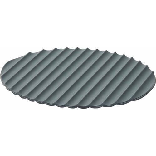 Yoshikawa EA to CO Iitoko Nami (Nami) Dark Gray Trivet/Pot Holder/2-Way Silicone Mat, 18 x 16 cm, AS0045
