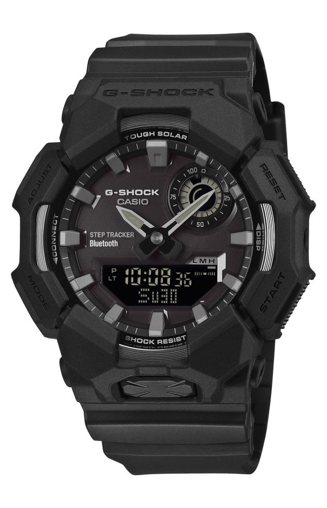 Часы Casio Полностью черные с функцией Life Log Прочные и материалы G-Shock GA-B010-1A1JF Мужские Измерение, Bluetooth, Солнечные, Экологичные
