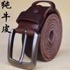 Ремень мужской из желтой коровьей кожи первого слоя растительного дубления в стиле ретро, пряжка из натуральной коровьей кожи для мужчин