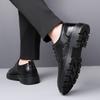 Fashion Hollow Lace-Up Platform Men's Leather Shoes Fashion 2025 in Promotion Retro Social Common Elegant Trend Pu New Male Casual Shoe