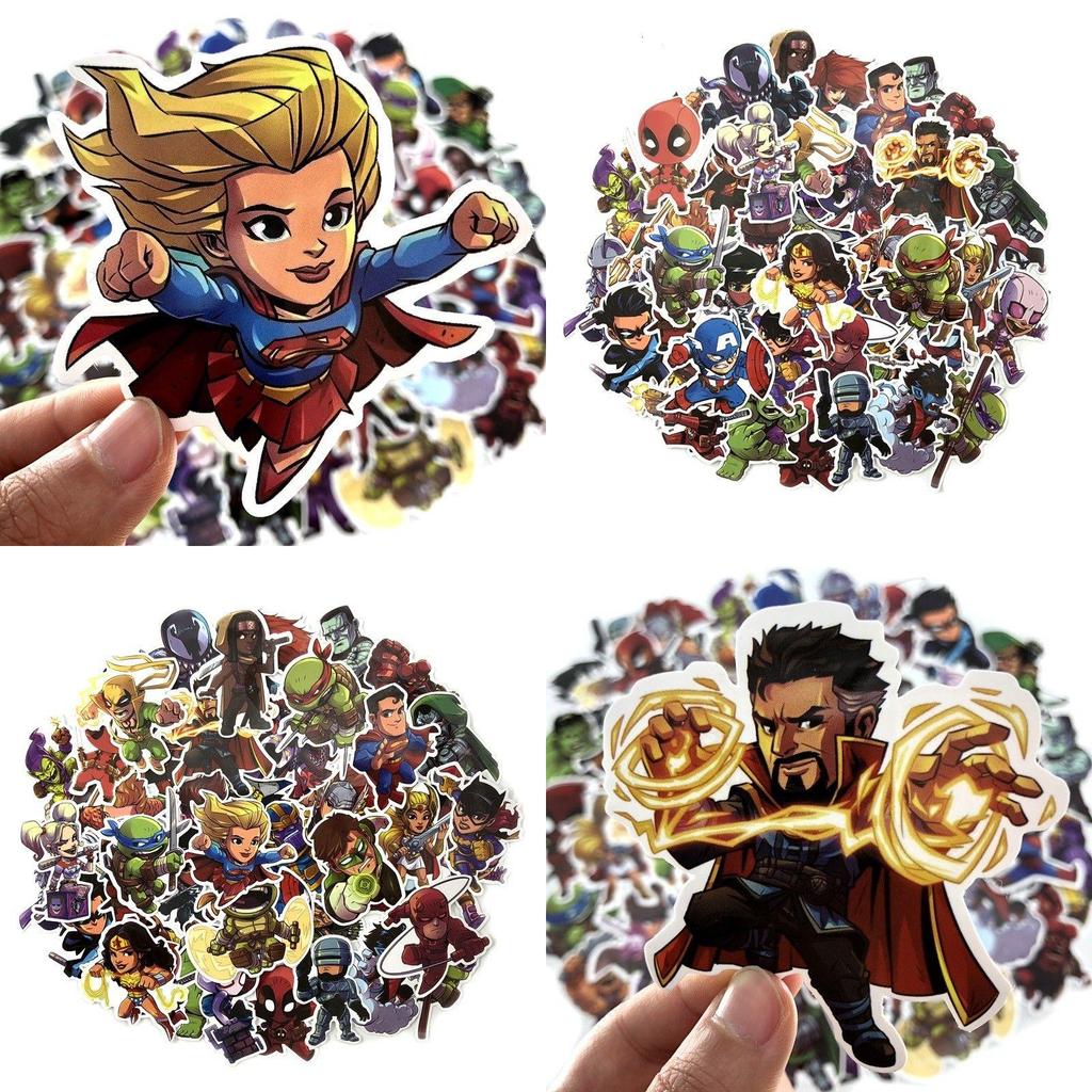 Chibi Pcs 50 Super Heroes Sticker Decals For Skateboard Luggage Laptop