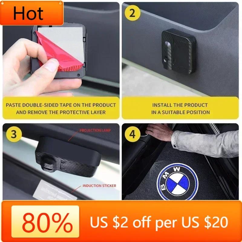 New 2025 E90 New Car For BMW Car Logo Wireless Courtesy Car Door Projector LED Shadow Lights Lamp For BMW E46 E85 E60 F10 E