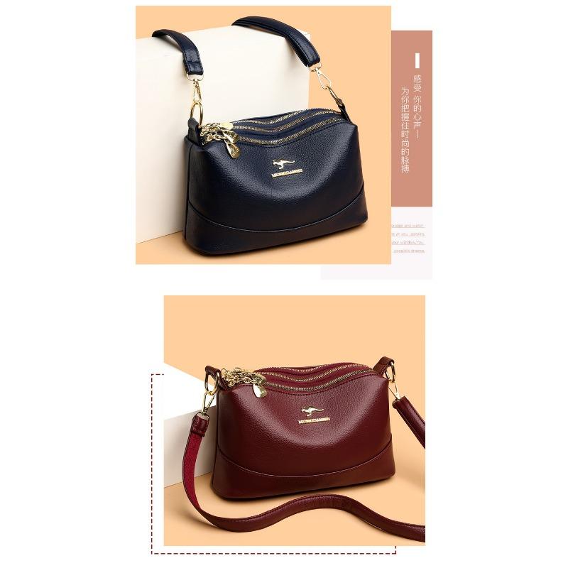 Сумка для мамы среднего возраста, модная сумка на одно плечо с тремя слоями мягкой многослойной женской сумки большой вместимости