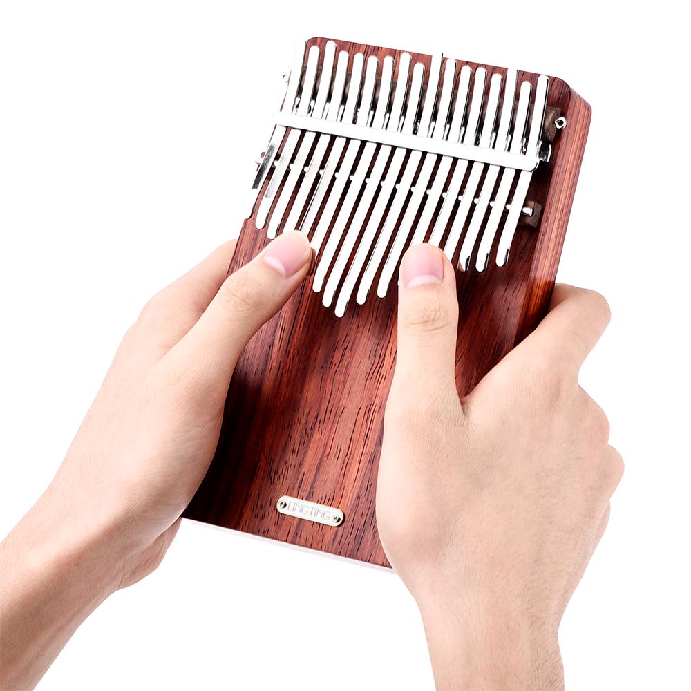 LINGTING K17A 17-клавишное портативное пианино для большого пальца Kalimba Mbira Sanza Padauk Matetial с сумкой для хранения