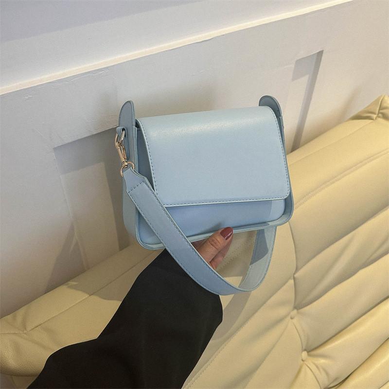 Chic Black White Blue Khaki Small Square Bag 2023 Summer New Fashion Women's Shoulder Bag