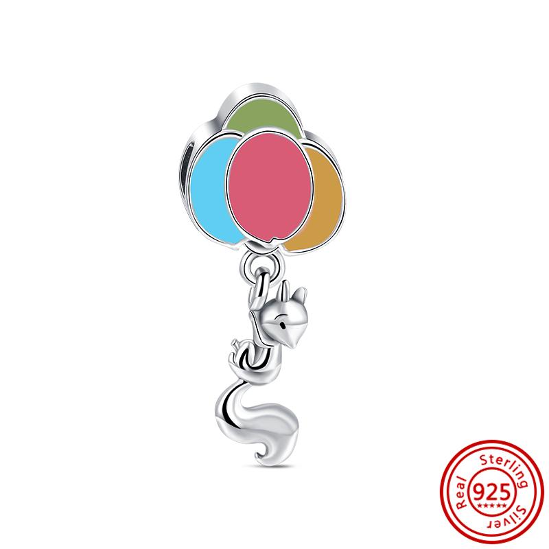 925 Твердый Серебристый Воздушный Шар Стиль Дом Сердце Лапа Принт Подвеска DIY Бусины Подходит Оригинальные Подвески Браслет Изящные Ювелирные Изделия