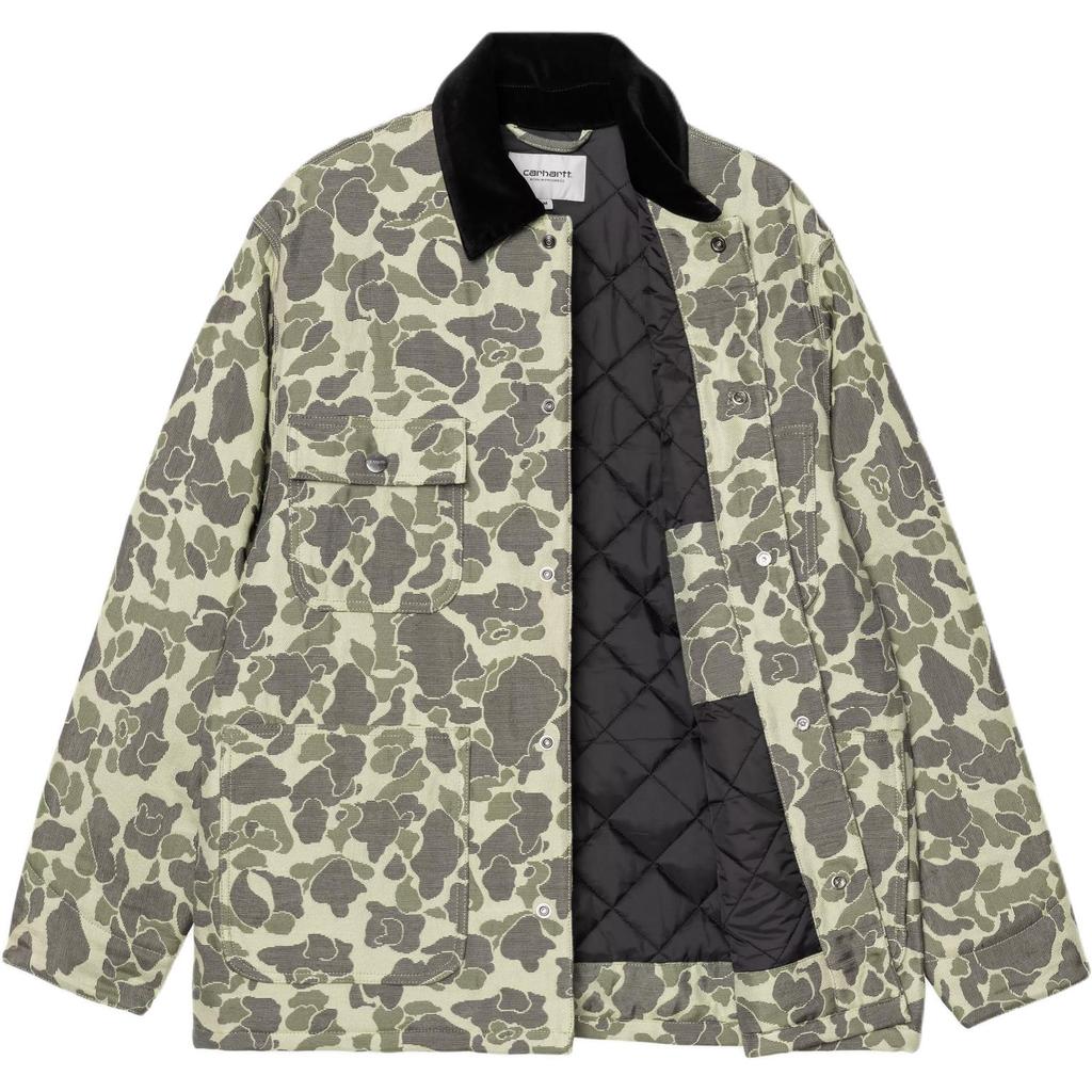 Carhartt WIP Chore FW25 Tapestry Coat Adjustable Cuffs Inner Pocket Chest Pocket Square Label Long Sleeve Jacket Men Jacket I035329-3CK-XX