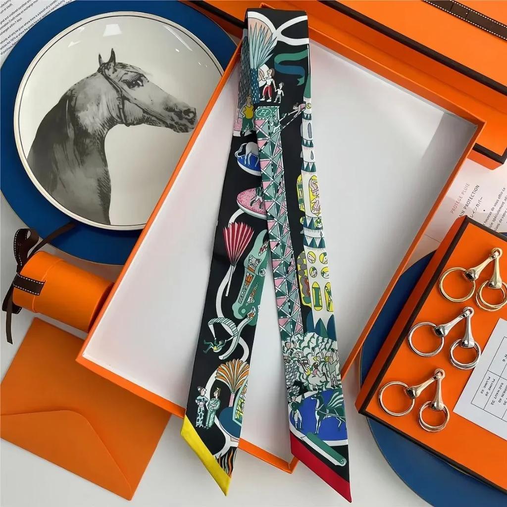 100% Mulberry Silk Ribbon Long Hair Bows Scarf Headscarf Fashion Hair Ties Ribbons Multifunctional Headband Bandana Hair