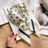 Women's Polka Dot Faux Silk Scarf Stylish Square Scarves Neck Accessory Warm Neck Wrap Hair Band Elegant Bag Decoration