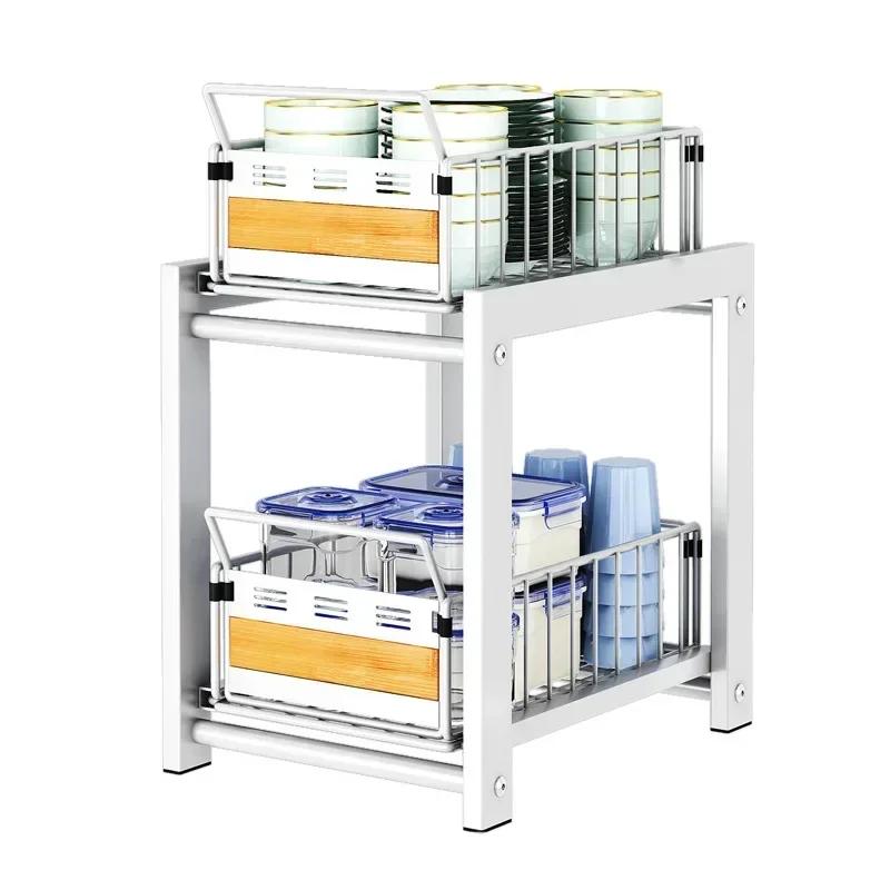 Стойка для хранения кухонной мойки, приправы, посуда, выдвижная корзина, шкаф для хранения раковины, корзина для бытовых мелочей, многоуровневый держатель для хранения