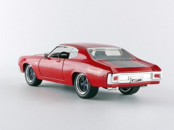 JADATOYS 1:24 Fast & Furious Diecast Car DOM'S CHEVY CHEVELLE SS RedBlack 1970 Chevelle Red Black