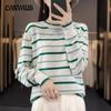 Полосатый свитер с длинными рукавами, женский осенне-зимний трикотаж с круглым вырезом