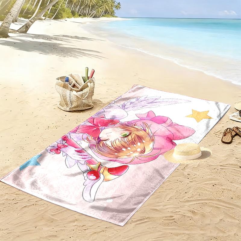 Cardcaptor Sakura2 Print Beach Towel, Large Soft Quick Dry Towel for Beach Camping Swimming