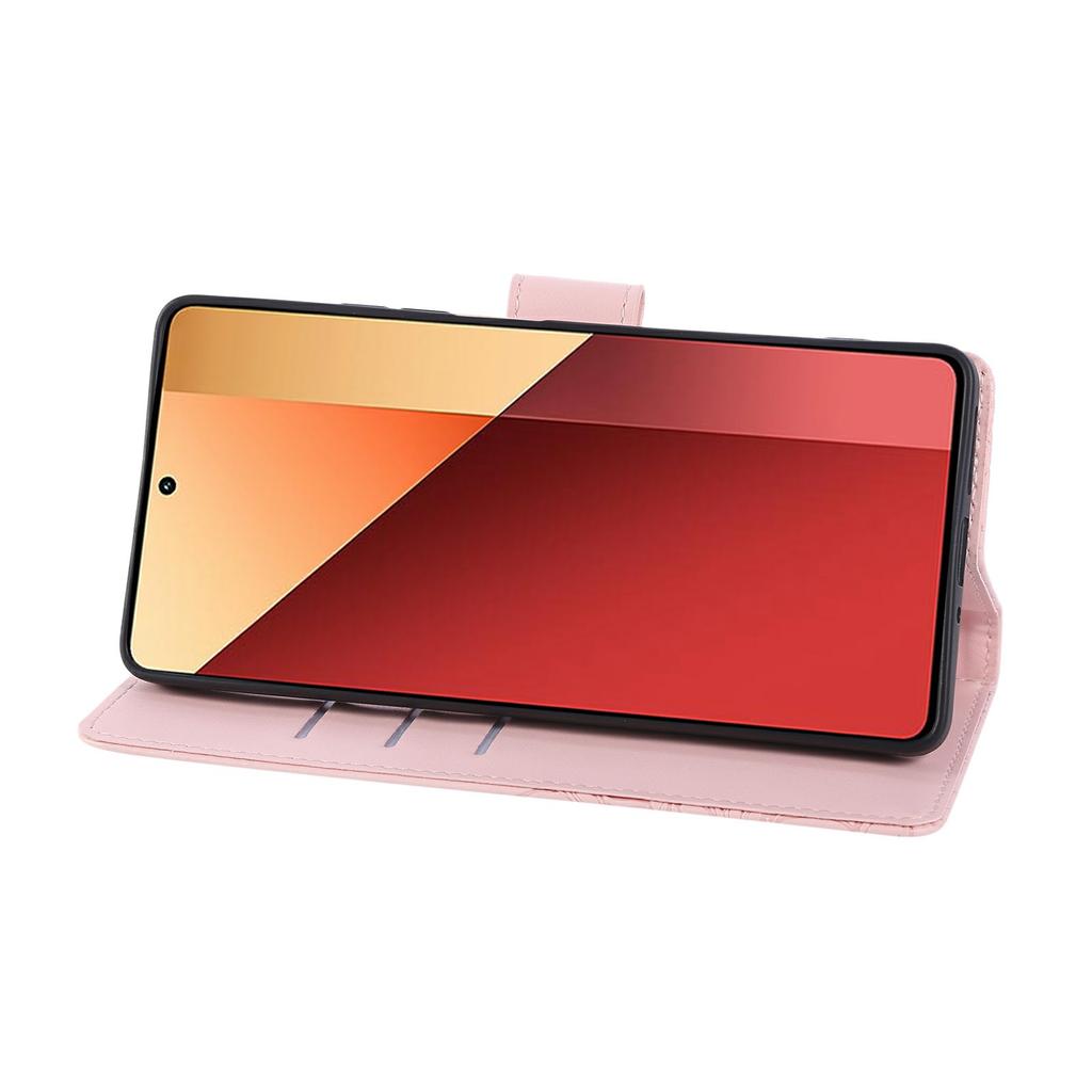 Для Xiaomi Redmi Note 13R Pro 5G чехол-кошелек из искусственной кожи с цветком розы и 3 отделениями для карт