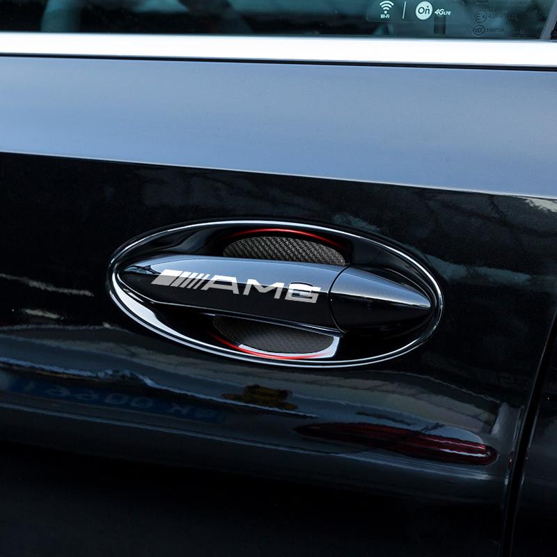 Наклейка на дверь автомобиля Углеродное волокно Царапины Защитная пленка для ручки автомобиля Для Mercedes Benz AMG GLE GLS GLC CLA GLB ML C500 C200 C300 W204 W206 W212 W203