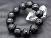 Sekihui Natural Stone Uncarved Emperor Dragon Onyx 20 мм AAAA Rank Large Beads Bracelet Beautiful Power Stone Natural Stone that shined in the black