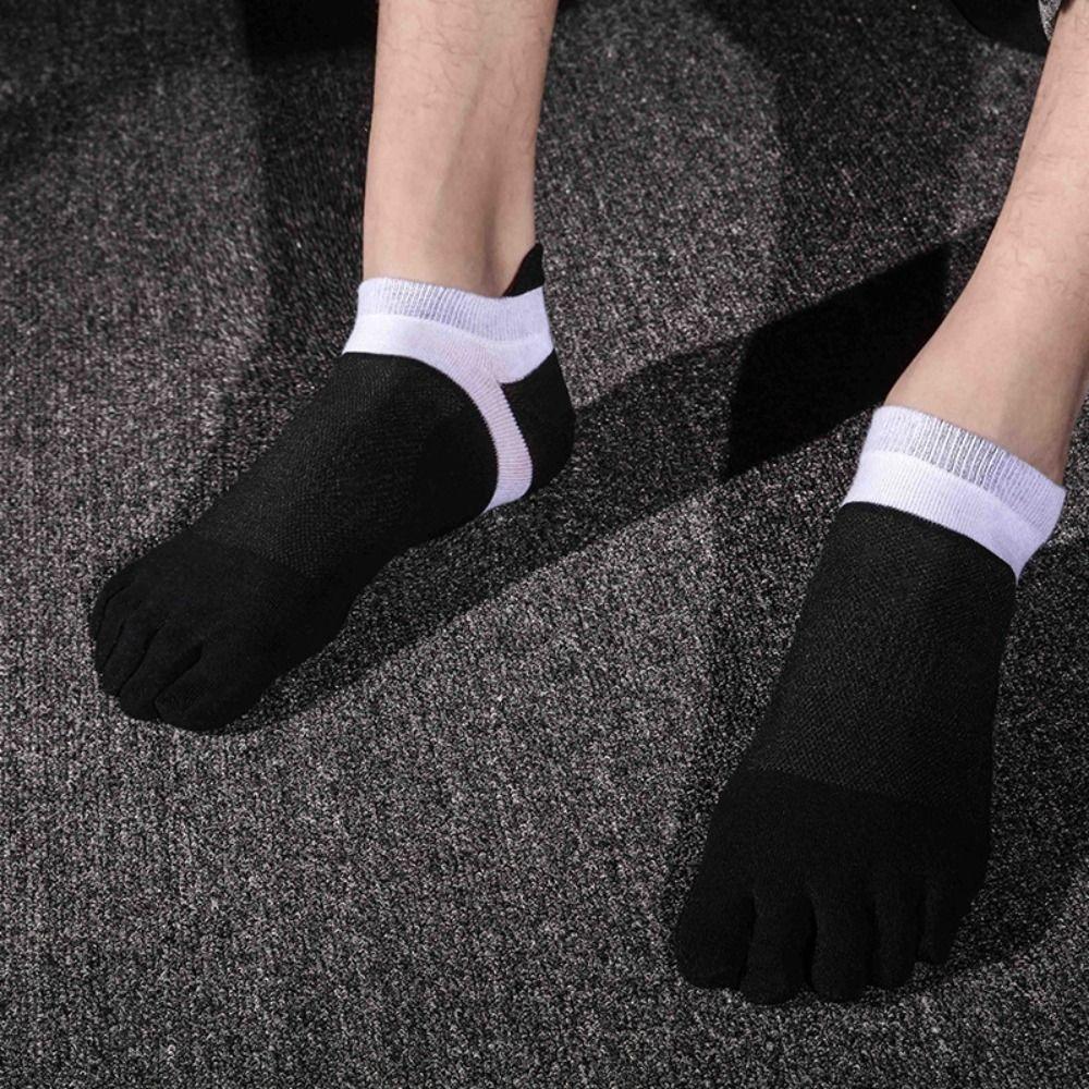 Невидимые спортивные носки с пятью пальцами Хлопковые носки для бега Мужские носки с пятью пальцами Весна/Лето