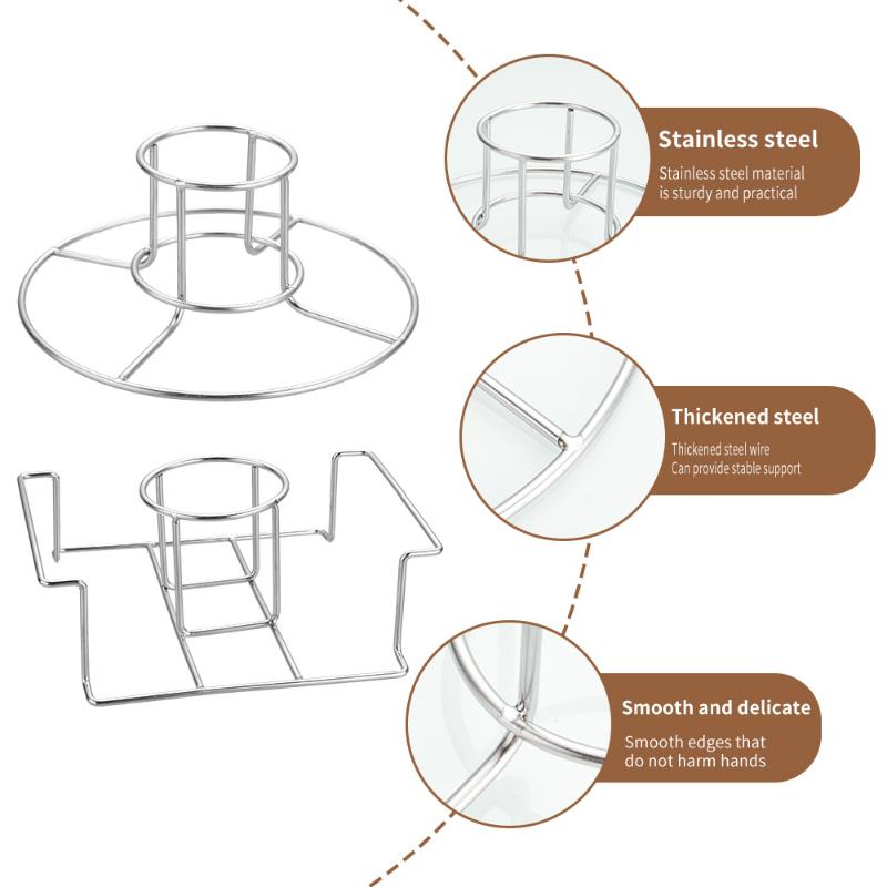 Решетка для жарки курицы с антипригарным покрытием из пищевой нержавеющей стали, вертикальный держатель для курицы, сковороды для барбекю, кухонные аксессуары