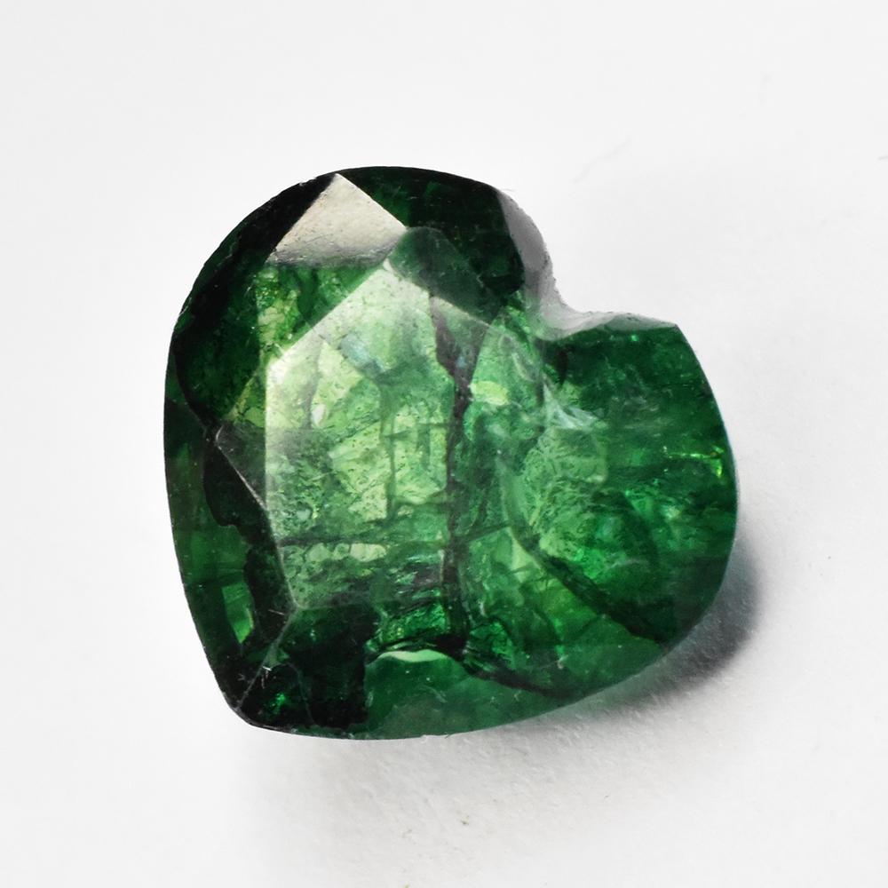Natural Green Emerald Loose Gemstone Heart Cut 6.95 ct 12x13 mm for Jewelry Making and Crafts