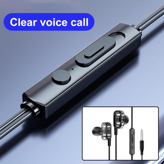 Проводные наушники-вкладыши C52 с шумоподавлением, внутриканальные, с проводным управлением, металлические, с двойным подвижным излучателем, восьмиядерные