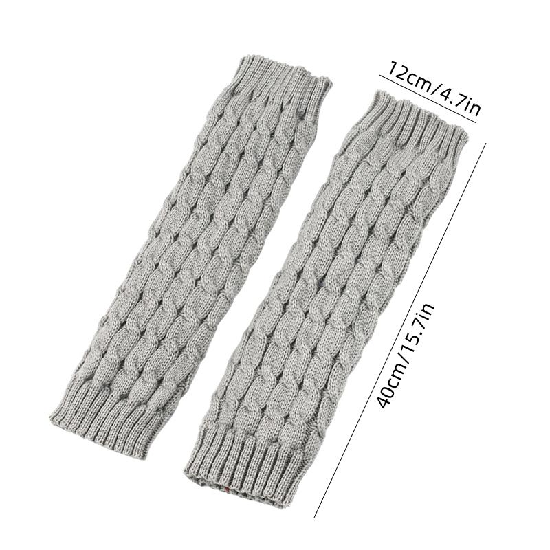 Женские длинные флисовые гетры крупной вязки для катания на коньках и повседневной носки