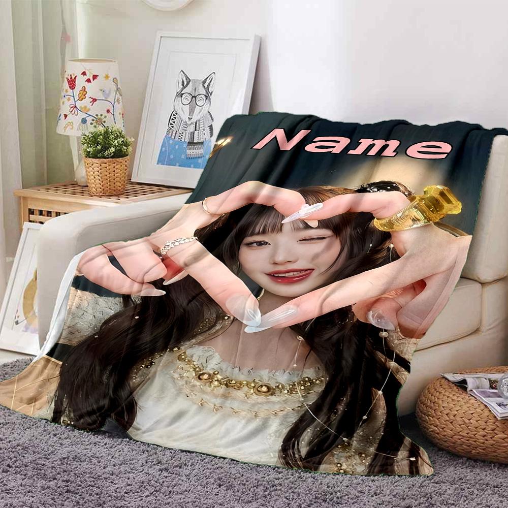 Customiz Name Personality Wonyoung Blanket Soft &Warm Sofa Office Bed Travel Lunch Break Blanket, Gift Suitable All Seasons
