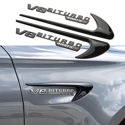 2 шт. крыло флюгера, декоративная наклейка, наклейка V8 BITURBO, эмблема для AMG GT S ML SL Class CLA GLA SLK CLS W220