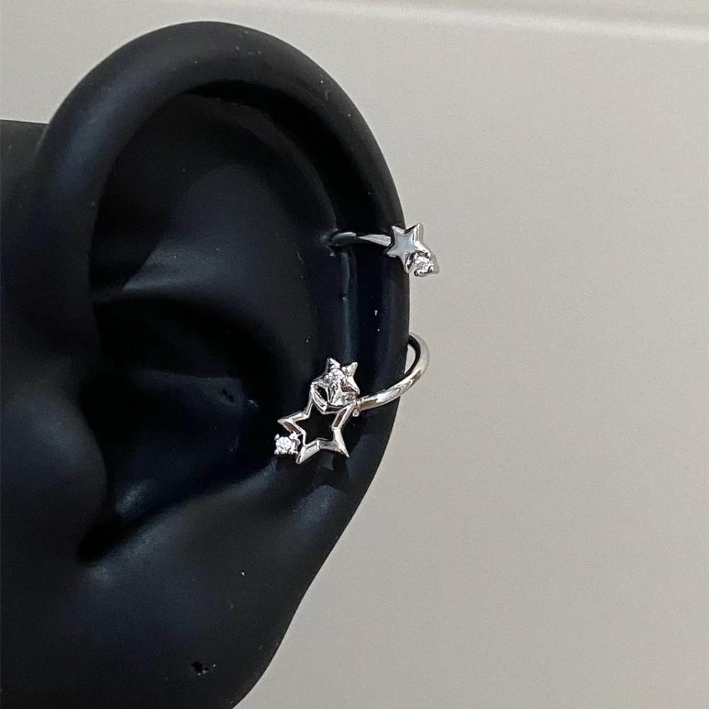 Серьги-гвоздики из нержавеющей стали со звездой и спиралью из циркона в стиле Y2K для женщин, хип-хоп, пирсинг, клипса, бижутерия, гипоаллергенные