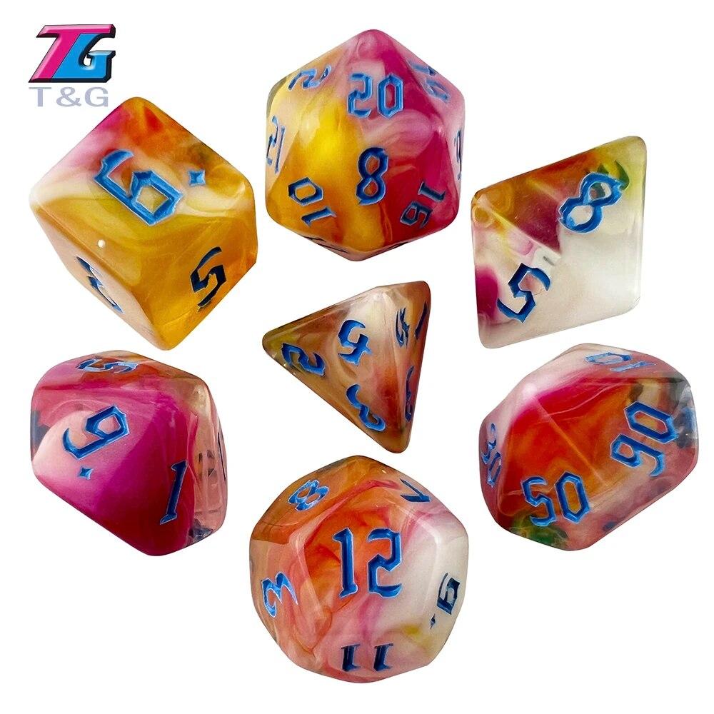 Polyhedral Multi-Color Game Dice 7pcs/set for DNDGame Dungeon Dragons Table Board Roll Playing Games