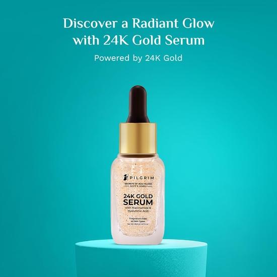 Pilgrim 24K Gold Face Serum с ниацинамидом и гиалуроновой кислотой, Dewy Primer для макияжа лица, корейский уход за кожей для унисекс, 20 мл