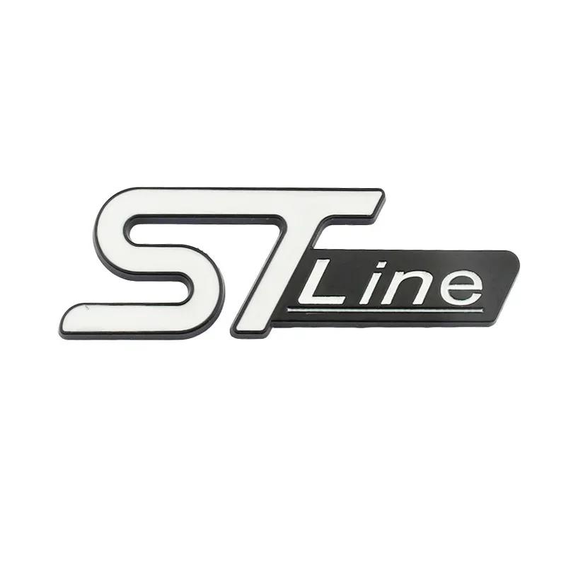 Для Логотипа ST LINE Эмблема Значок Решетки Радиатора Наклейки Наклейки Задней Крышки Багажника Автомобиля Focus Kuga Fiesta Mondeo ESCAPE Ecoboost