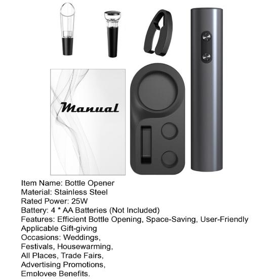 Электрический штопор для вина, автоматический штопор, перезаряжаемый диспенсер для вина, резак для фольги, вакуумная пробка, эффективный инструмент для открывания бутылок на кухне