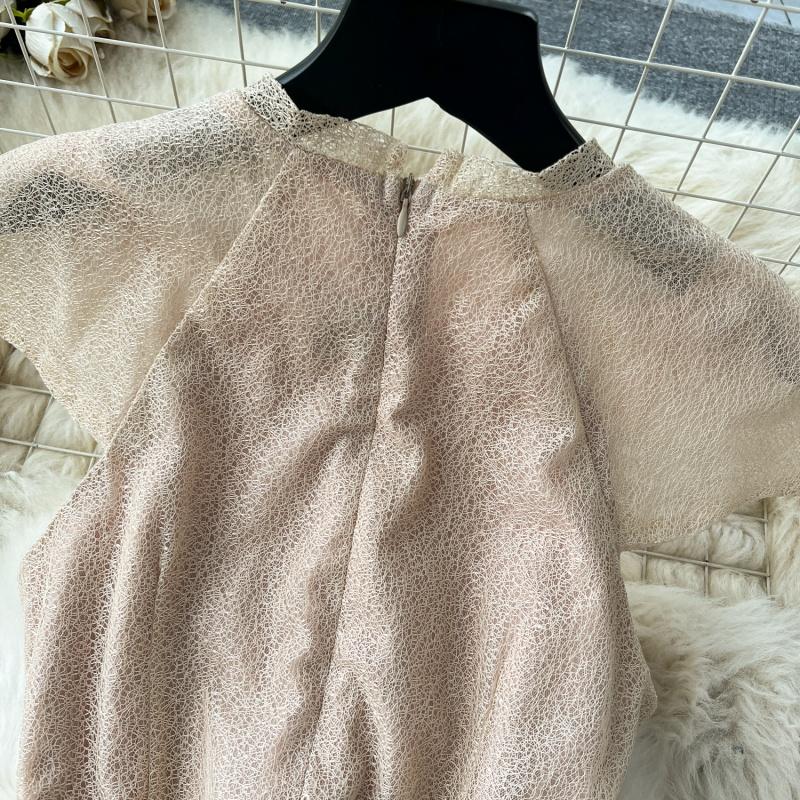 Летнее новое французское ретро роскошное женское платье с вышивкой высокого класса элегантный и элегантный стиль кружевное плиссированное платье дизайн