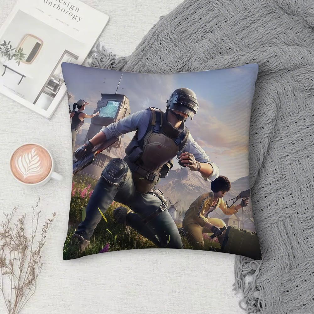 Game PPUBGs Pillow Case Square DoubleSided Printing Sofa Cushion Cover Pillowcase Bedroom Bedside