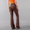Workwear-Style Pocket Peach Butt Yoga Pants for Women, Flared, High-Waisted, Elastic, Butt-Lifting, Quick-Dry, Running, Fitness Pants