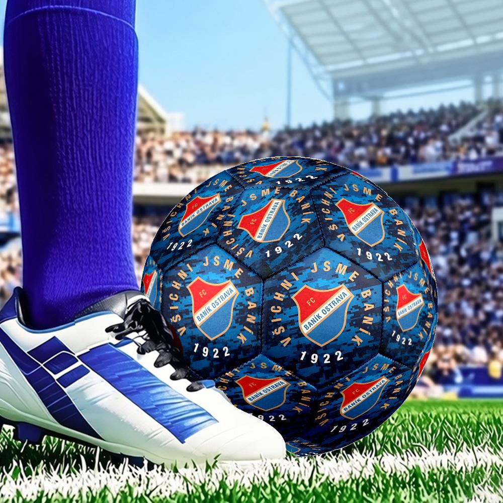 Fc Banik Ostrava Crest Size 5 Soccer Balls, Anti-Slip, Protective Football, Outdoor Sport, Practice Games, Birthdays Gift Suitable for fan