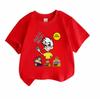 Kids Boys Girls 100% Cotton O-neck Short Sleeve T-Shirt, Cute Cartoon Character Printed Casual Soft Breathable Tee for Daily Wear School Summer Tops f