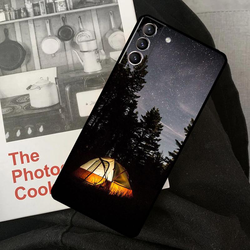 Чехол для телефона Samsung Galaxy S24 S22 S23 Ultra S20 S21 S24 FE S9 S10 Plus Note 10 20 Ultra с рисунком 'Кемпинг Природа Горы'