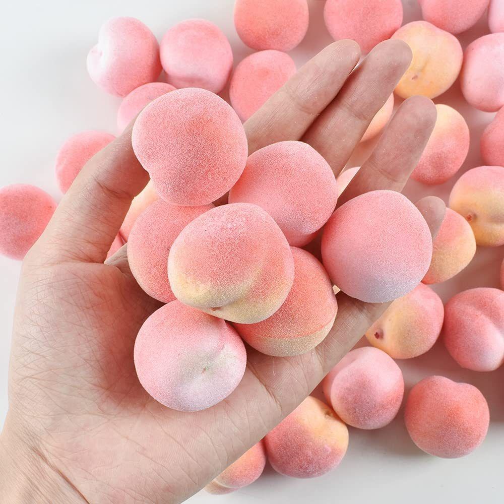 20pcs Realistic Honey Peach Model Handmade Artificial Peach Fruit Material Kitchen Ornaments