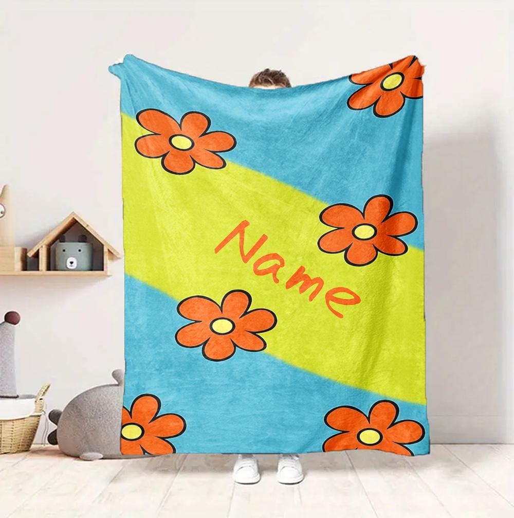 Custom Name Scooby Doo Night Flannel Blanket Throw Blanket Soft Warm Sofa Bed home Decor Unique Gift