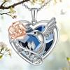 Cute Animal Female Metal Flower Bird Leaf Pendant Necklace Silver Color Wedding Jewelry For Women